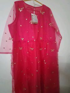 Pink Sequin Tulle Dress With Tag