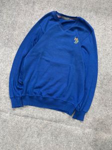 Men's Blue V-Neck Sweatshirt