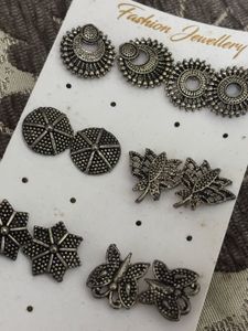 6 Oxidised Earrings Set