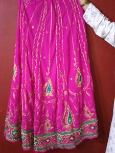 Vibrant Pink Embroidered Ethnic Skirt