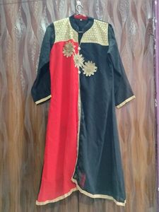 Red N Black Kurta Frock