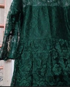 Elegant Green Lace Tunic Top