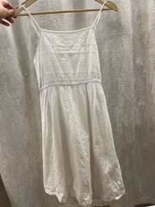 Chic White Broderie Anglaise Summer Dress