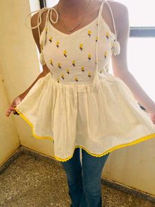 Boho Floral Print Cotton Tunic
