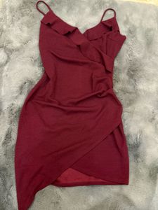 Chic Burgundy Wrap Dress
