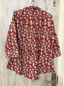 Women's Red Floral Print Kurta