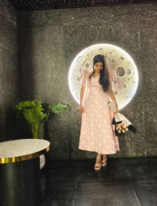 Chic Pink Lace Puff Sleeve Dress