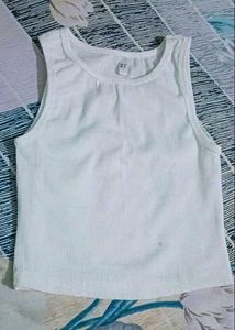 White Ribbed Tank Top