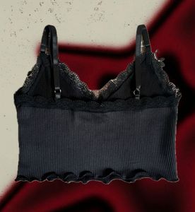 H&amp;M Black Lace Spaghetti Top