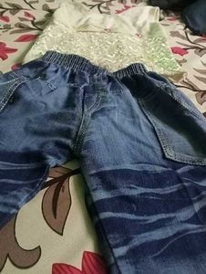 Stylish Denim Pants and Top Set