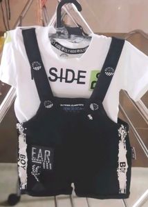 Cute Black Overalls with White T-Shirt