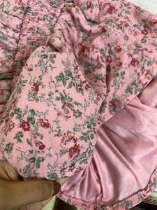 Pink Floral Ruffle Top