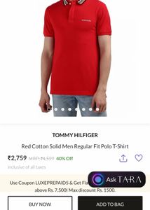 Tommy Hilfiger Red Polo Shirt