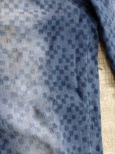 Stylish Blue Checkered Denim Jeans