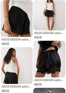 Asos Black Lace Trim Sleep Shorts