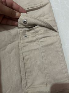 zudio Beige Cargo Pant