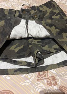 Denim Cargo Mini Skirt