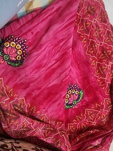 Pink Embroidered Sari