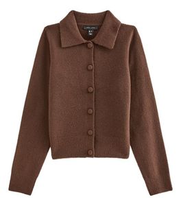 Cozy Brown Button-Up Cardigan