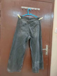 Wide Leg Grey Denim Jeans