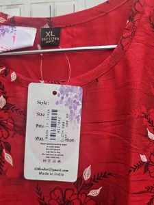 Red Floral Sleeveless Dress