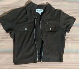 Cute Jacket Type Top For Women It's Brown Colour B