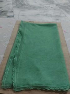 Elegant Green Lace Trim Dupatta