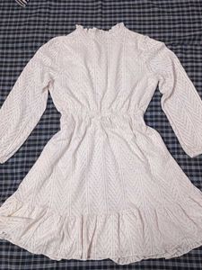 Off white A line lace dress