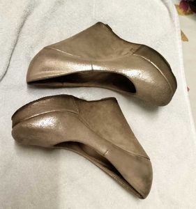 silver wedge heels