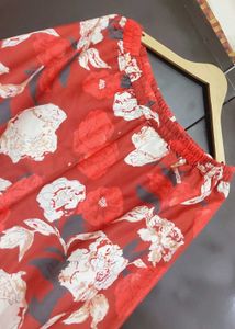 Rust Floral Printed Co-Ords Set For 40 Bust