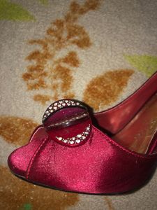 Maroon ,Embellished Heels