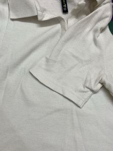 White Polo Crop Top