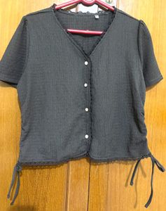 Chic Black Button-Up Blouse