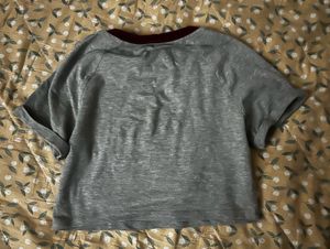 Grey New York Graphic Crop Top