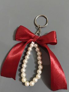 Elegant Pearl & Ribbon Keychain pack of 2