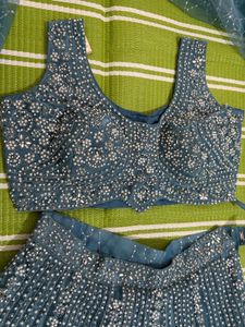 Stunning Blue Embellished Lehenga Choli