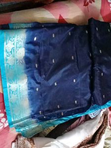 Blue &amp; Turquoise Banarasi Saree