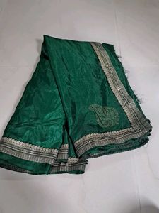 Elegant Emerald Green Saree