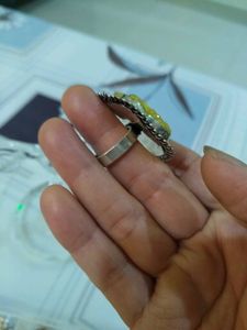 Unique Yellow Stone oxidised Ring