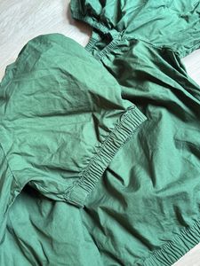 H&amp;M Green Square Neck Puff Sleeve Top