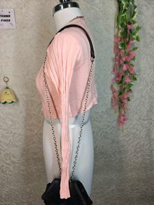 Cute Pink Cropped Cardigan