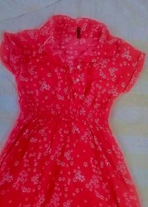 Charming Red Floral Midi Dress