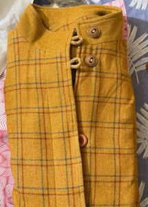VINTAGE Mustard Plaid Tweed Jacket with belt