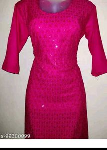 Pink Embroidered Kurta