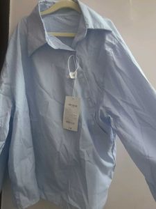 Light Blue Striped Oversized Shirt