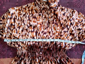 Animal Print Satin Top (Looks almost new)