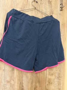 Navy Blue Shorts with Pink Trim