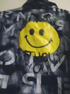 Formal Shirt Crop Top With Yellow Smiley 🙂...