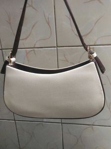 Chic Cream &amp; Brown Hobo Bag