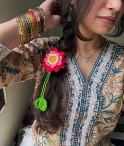 Crochet Lotus Flower Hair Tie
